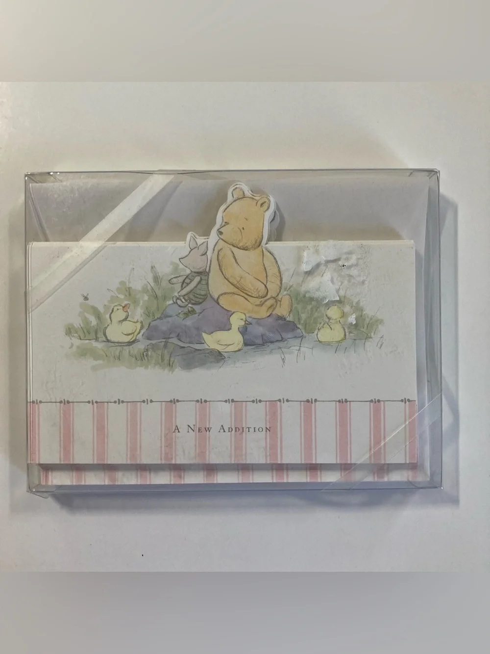 Lot - 6 pks Classic Pooh Baby Announcement 60 Cards Pink Blue Girl Boy Michel Co